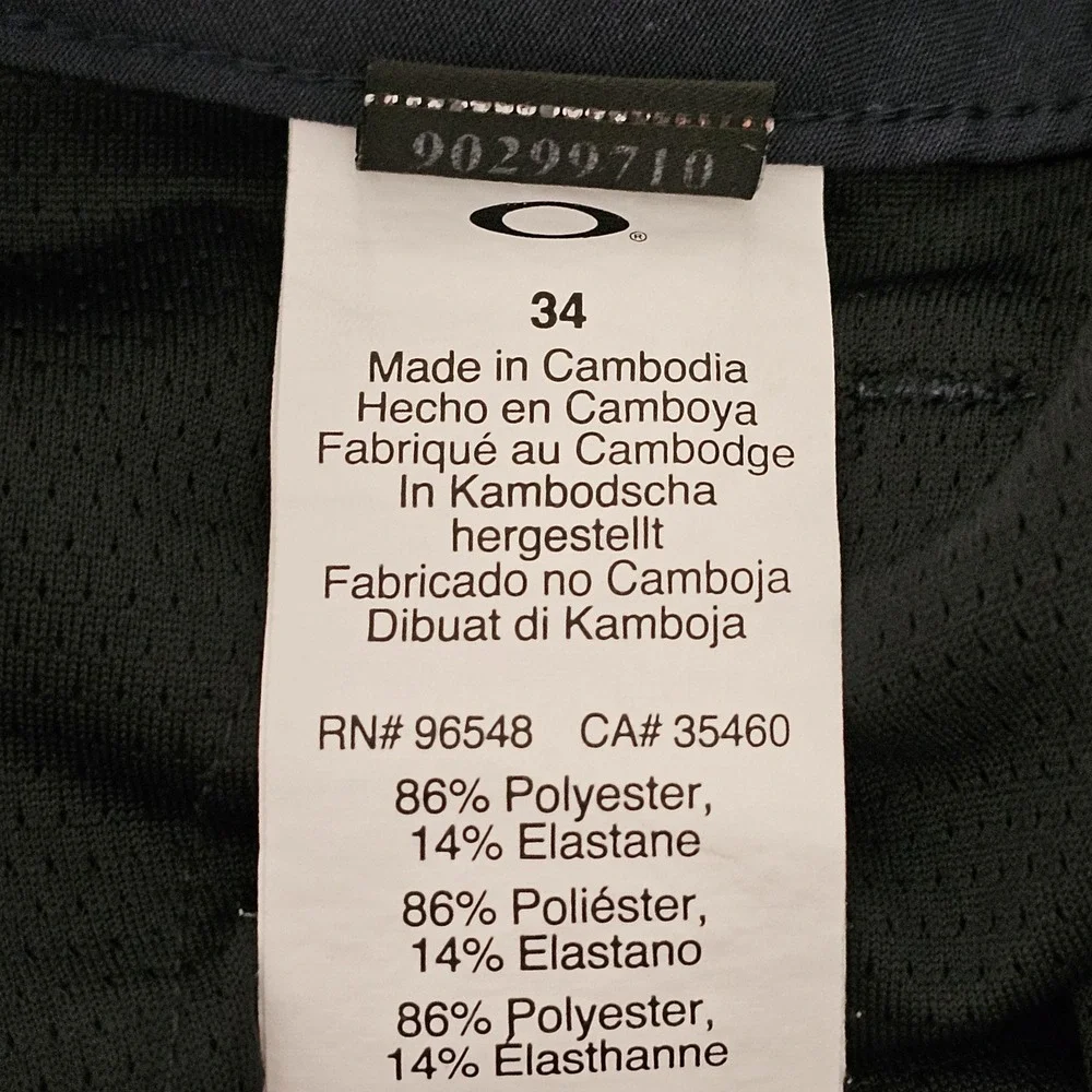 Oakley Shorts Mens 34 Blue Chino Regular Fit‎ Microfiber Casual Summer Travel